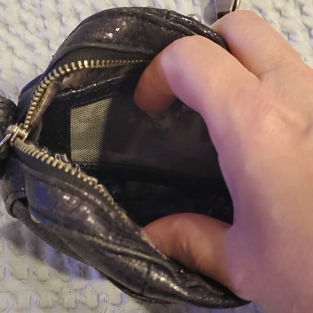 NWT! JUNIOR DRAKE NANO MINI CROSSBODY BOYSENBERRY STUDDED BAG METALLIC P… - Picture 7 of 7